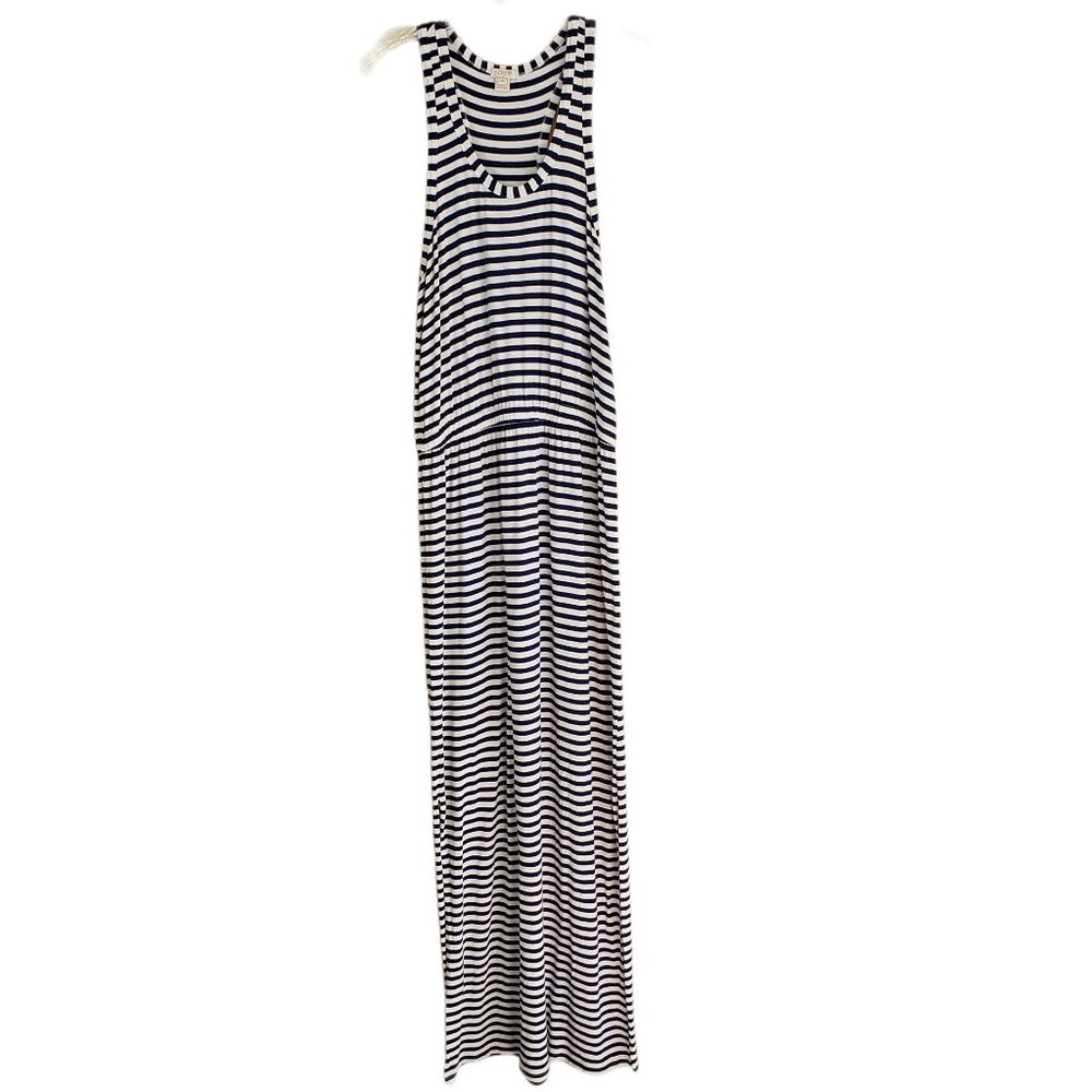 J. Crew Striped Print Sleeveless Maxi Tank Dress - Picture 2 of 11